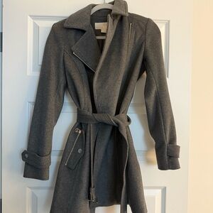 Michael Kors Charcoal Belted Trench Coat
